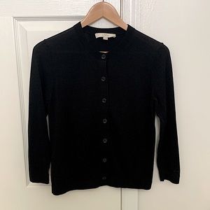 NWOT Ann Taylor Loft Black Button Front Cardigan Sweater XS
